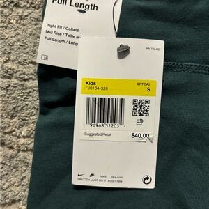 Nike Kids Green Full Length Leggings - Size S